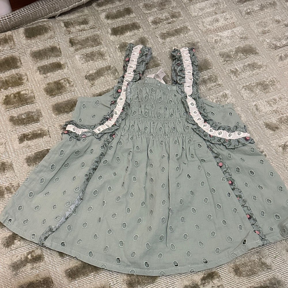 Anthropologie - kids Mint Green Eyelet Top sz 3T